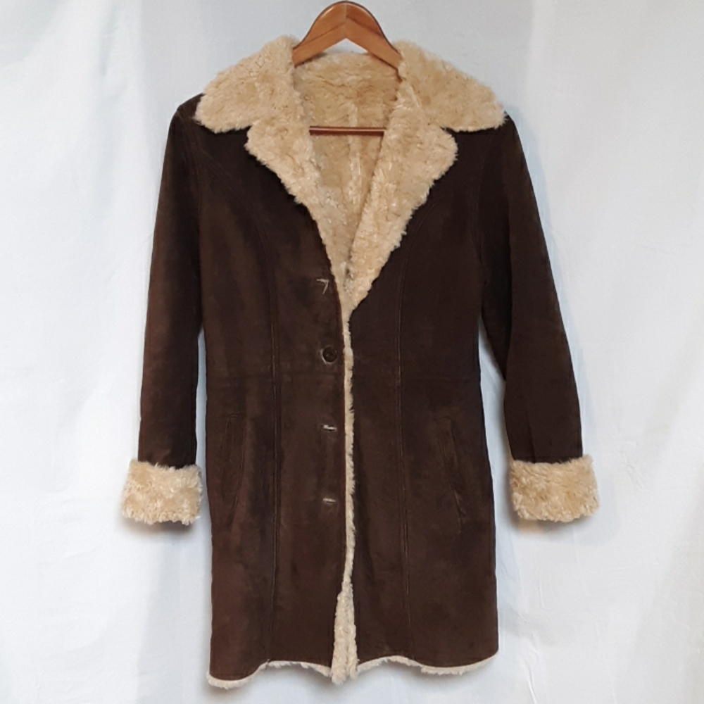 Suede Leather Coat Jacket Ladies Womens
